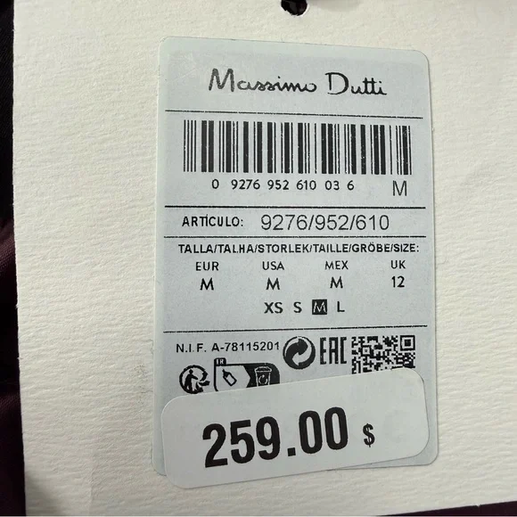 Women’s Massimo Dutti Studio Spaghetti Strap High Slit Formal Dress 9276 Medium - Picture 11 of 16